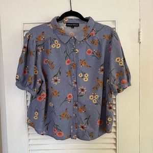 Princess Highway X ModCloth Floral Blue Button Up